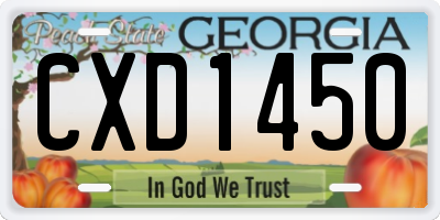 GA license plate CXD1450