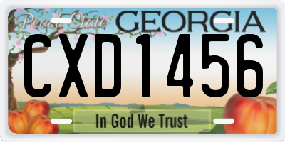 GA license plate CXD1456