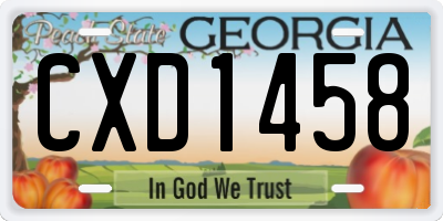 GA license plate CXD1458