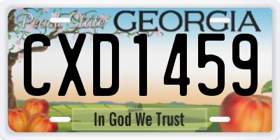 GA license plate CXD1459