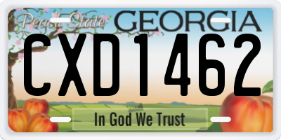GA license plate CXD1462