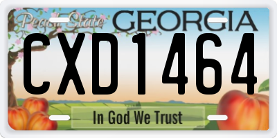 GA license plate CXD1464
