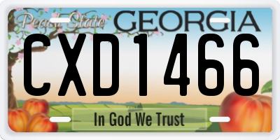 GA license plate CXD1466