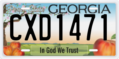 GA license plate CXD1471