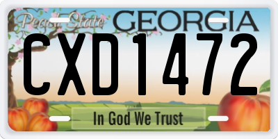GA license plate CXD1472