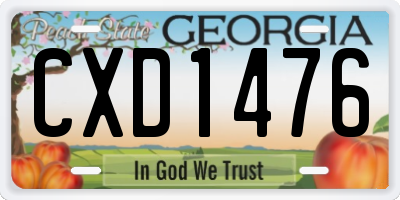 GA license plate CXD1476