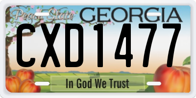 GA license plate CXD1477