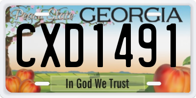 GA license plate CXD1491