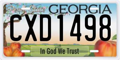 GA license plate CXD1498