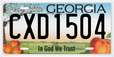 GA license plate CXD1504