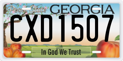 GA license plate CXD1507