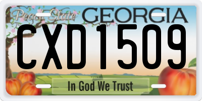 GA license plate CXD1509