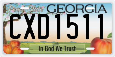 GA license plate CXD1511