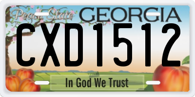 GA license plate CXD1512