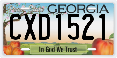 GA license plate CXD1521