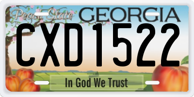 GA license plate CXD1522