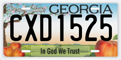 GA license plate CXD1525