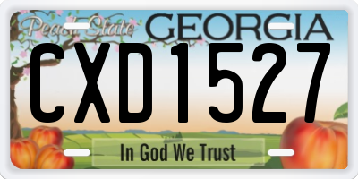 GA license plate CXD1527