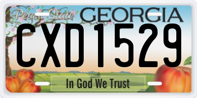 GA license plate CXD1529