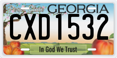 GA license plate CXD1532