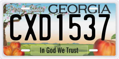 GA license plate CXD1537
