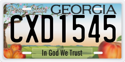 GA license plate CXD1545