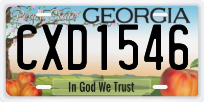 GA license plate CXD1546