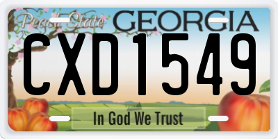 GA license plate CXD1549
