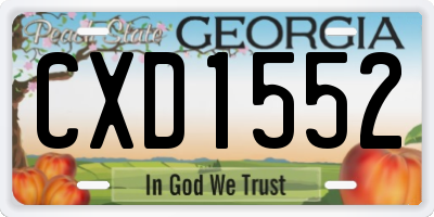 GA license plate CXD1552