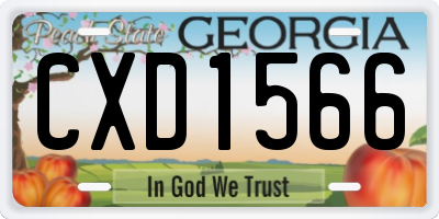 GA license plate CXD1566