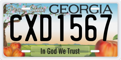 GA license plate CXD1567