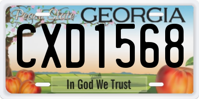 GA license plate CXD1568