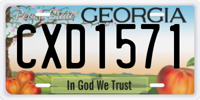 GA license plate CXD1571