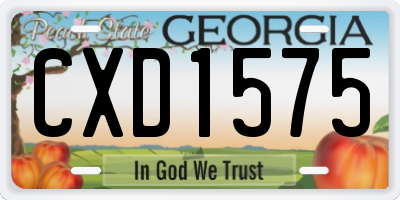 GA license plate CXD1575