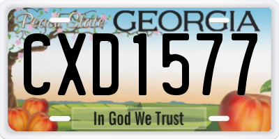 GA license plate CXD1577