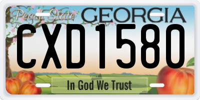 GA license plate CXD1580
