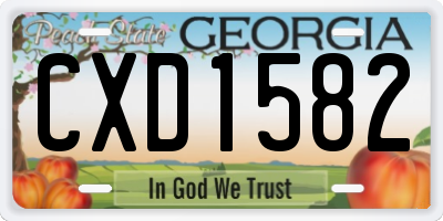 GA license plate CXD1582