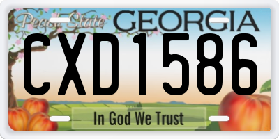 GA license plate CXD1586