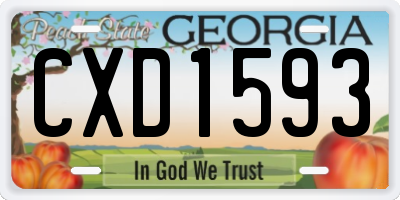 GA license plate CXD1593