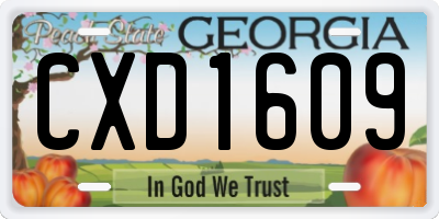 GA license plate CXD1609