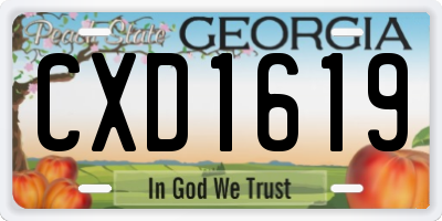 GA license plate CXD1619