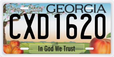 GA license plate CXD1620