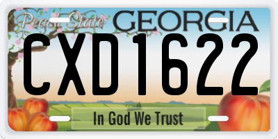 GA license plate CXD1622