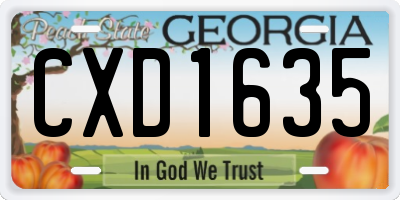 GA license plate CXD1635