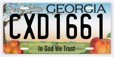 GA license plate CXD1661