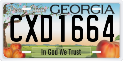 GA license plate CXD1664