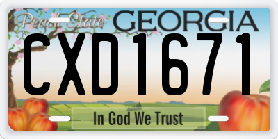 GA license plate CXD1671