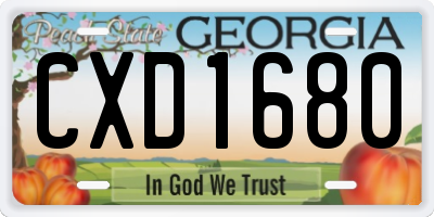 GA license plate CXD1680
