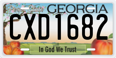 GA license plate CXD1682