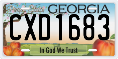 GA license plate CXD1683